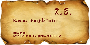 Kavas Benjámin névjegykártya